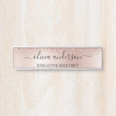 Moderne professionele Roos Gold Sparkle Glitter Deurbordje (Voorkant)