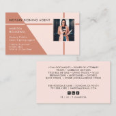 Moderne professionele roze foto notaris publiek visitekaartje (Voorkant / Achterkant)