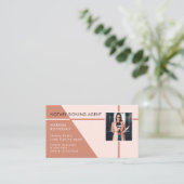 Moderne professionele roze foto notaris publiek visitekaartje (Staand voorkant)