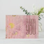 Moderne Professionele Roze Gouden Bloem Minimalist Bedankkaart (Staand voorkant)