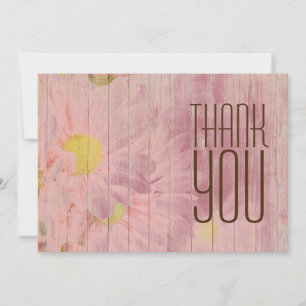 Moderne Professionele Roze Gouden Bloem Minimalist Bedankkaart