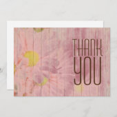 Moderne Professionele Roze Gouden Bloemige Minimal Bedankkaart (Voorkant / Achterkant)