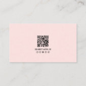 Moderne professionele roze QR-code fotologo Visitekaartje (Achterkant)