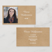 Moderne professionele rustieke Kraft foto Visitekaartje (Voorkant / Achterkant)