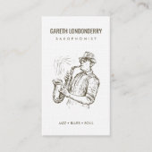 Moderne professionele saxofonist QR-code Visitekaartje (Voorkant)