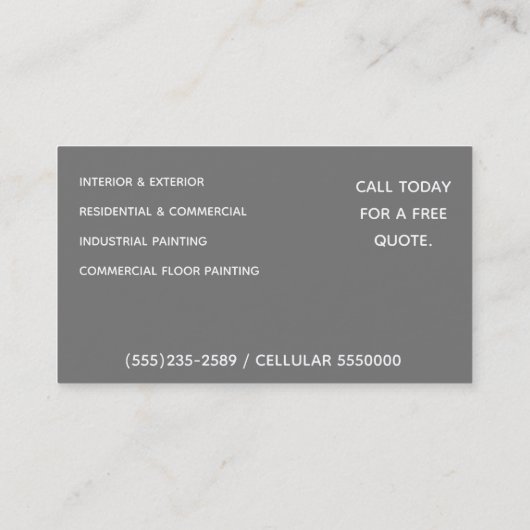 Moderne professionele schilder van de Dienst van h Visitekaartje (Achterkant)