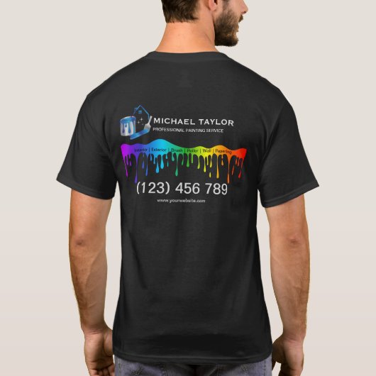 Moderne Professionele Schilderijservice Decoratie T-shirt (Achterkant)