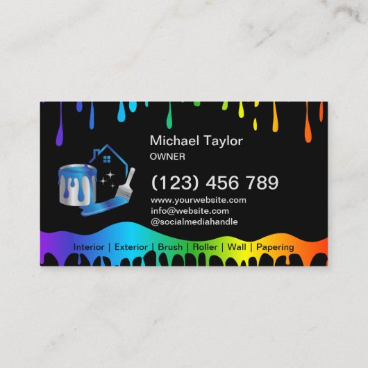 Moderne Professionele Schilderijservice Decoratie Visitekaartje (Achterkant)