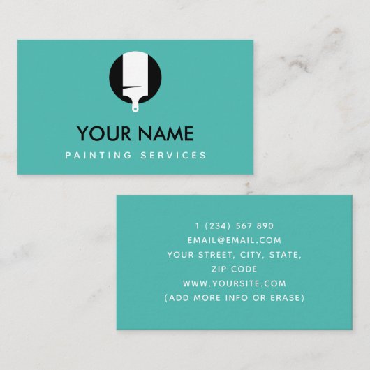 Moderne professionele schilderservice Minimal Brus Visitekaartje (Voorkant / Achterkant)