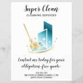 Moderne professionele schoonmaakbeurtkantoor flyer (Achterkant)