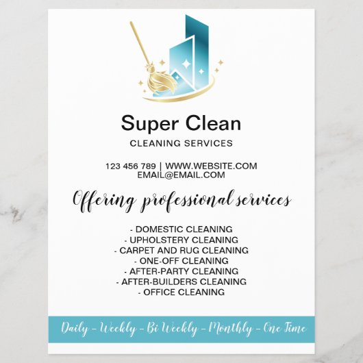 Moderne professionele schoonmaakbeurtkantoor flyer (Voorkant)