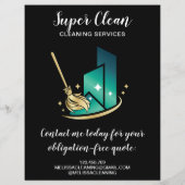 Moderne professionele schoonmaakbeurtkantoor flyer (Achterkant)