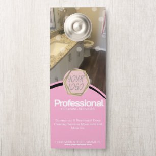 Moderne professionele schoonmaakdiensten Roze Deurhanger