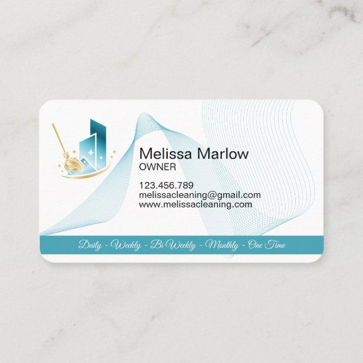 Moderne professionele schoonmaakdiensten visitekaartje (Achterkant)