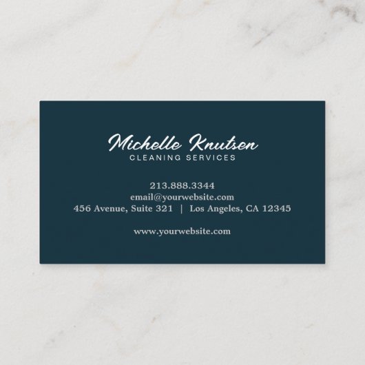 Moderne professionele schoonmaakservice voor huize visitekaartje (Achterkant)