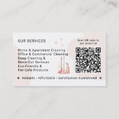 Moderne Professionele Schoonmaker Huishoudelijke Q Visitekaartje (Achterkant)