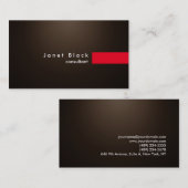 Moderne professionele Sepia Red Stripe Visitekaartje (Voorkant / Achterkant)