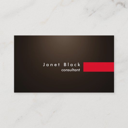 Moderne professionele Sepia Red Stripe Visitekaartje (Voorkant)