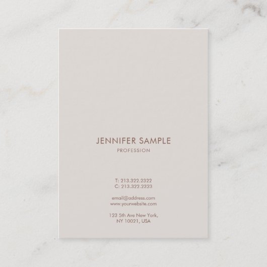 Moderne professionele Sjabloon Elegant Script Eenv Visitekaartje (Achterkant)