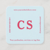 Moderne Professionele Sjabloon Roze-Rood & Lichtbl Vierkante Visitekaartje (Voorkant)