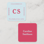 Moderne Professionele Sjabloon Roze-Rood & Lichtbl Vierkante Visitekaartje (Voorkant / Achterkant)