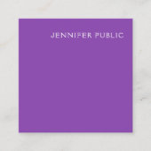Moderne professionele Sjabloon van elegant Violet Vierkante Visitekaartje (Voorkant)