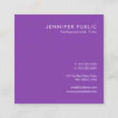 Moderne professionele Sjabloon van elegant Violet  Vierkante Visitekaartje (Achterkant)