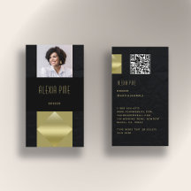 Moderne Professionele Slanke Zwart Gouden Foto QR 
