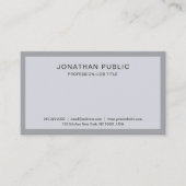 Moderne, professionele slapte elegant grijs wit visitekaartje (Voorkant)