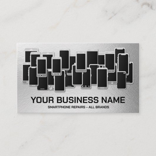Moderne professionele smartphonereparatie visitekaartje (Voorkant)