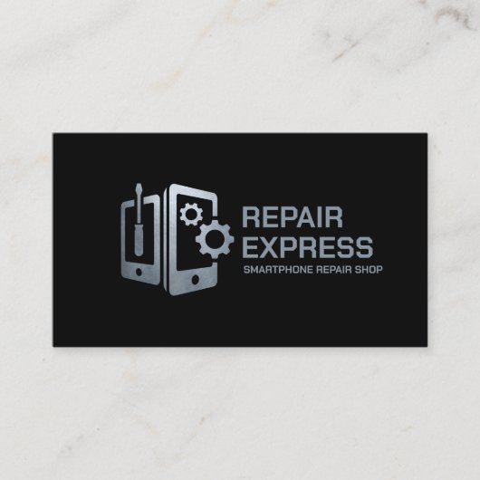 Moderne professionele smartphonereparatie visitekaartje (Voorkant)