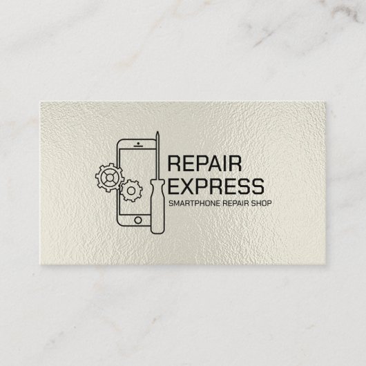Moderne professionele smartphonereparatie visitekaartje (Voorkant)