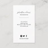 Moderne professionele sociale media fotografie visitekaartje (Achterkant)