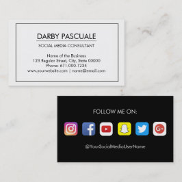 Moderne professionele sociale media-Visitekaartje Visitekaartje