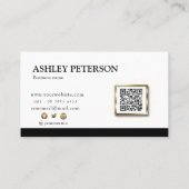 Moderne professionele standaard witte QR-code Visitekaartje (Achterkant)