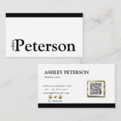 Moderne professionele standaard witte QR-code Visitekaartje (Voorkant / Achterkant)