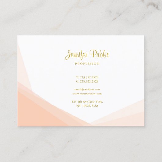 Moderne Professionele Stijlvolle Gouden Handgeschr Visitekaartje (Achterkant)