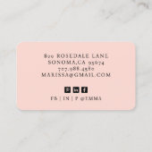 Moderne professionele stoffige roze foto notaris visitekaartje (Achterkant)