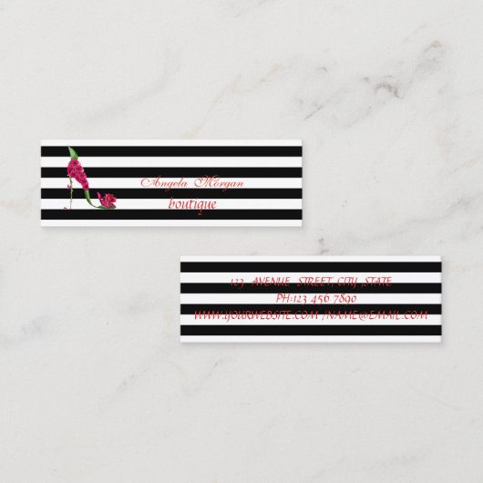 Moderne professionele Striped-hiel Mini Visitekaartje (Voorkant / Achterkant)