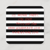 Moderne professionele Striped-hiel Vierkante Visitekaartje (Achterkant)