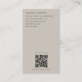 Moderne professionele timmerman Qr-code Visitekaartje (Achterkant)