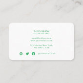 Moderne professionele tinten wit en Zee groen Visitekaartje (Achterkant)