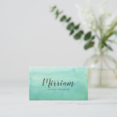 Moderne professionele turquoise waterverf visitekaartje (Staand voorkant)
