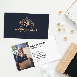 Moderne professionele vastgoedmakelaar foto visitekaartje