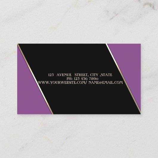 Moderne professionele Violet Stripe lips Visitekaartje (Achterkant)