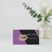 Moderne professionele Violet Stripe lips Visitekaartje (Staand voorkant)
