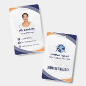 Moderne professionele visitekaart met foto badge (Voor- en achterkant)