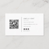 Moderne professionele visitekaart met QR-code Visitekaartje (Achterkant)