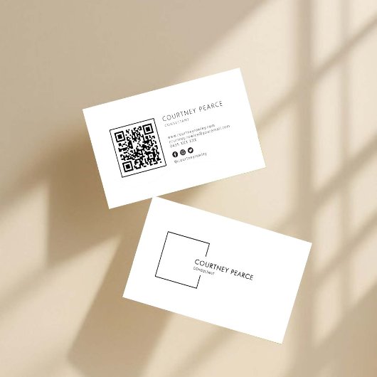 Moderne professionele visitekaart met QR-code Visitekaartje