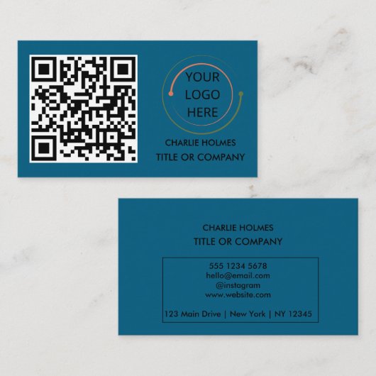 Moderne professionele visitekaartje met QR-code (Voorkant / Achterkant)